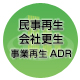 民事再生、会社更生、事業再生ADR
